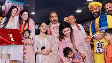 अभिनेत्री शनाया शर्मा नन्ही हेजल के तीसरे जन्मदिन समारोह में हुईं शामिल, वृंदावन में सजी आध्यात्मिक महफिल